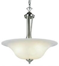  9284 BN - Aspen Collection 3-Light, Metal Ribbon Arms, Reverse Glass Bell Indoor Pendant